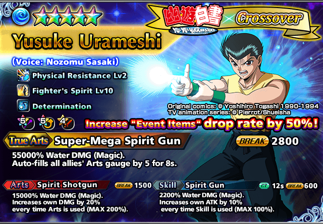 Yusuke Urameshi Grand Summoners Fighter Profile