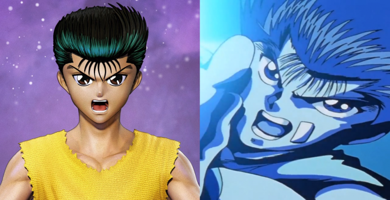 Yusuke Urameshi from the anime compared to Taka Corp Studio statue