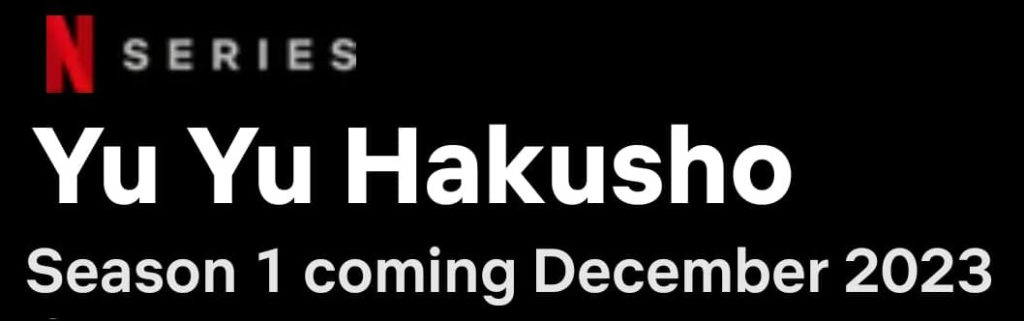 Netflix Yu Yu Hakusho Coming December 2023