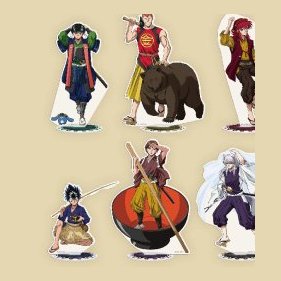 Six standard size acrylic stand figures of the Yu Yu Hakusho cast in folk-tale outfits, from the official goods poster