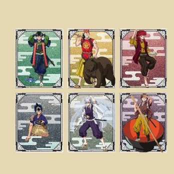 Six canvas boards with Yu Yu Hakusho folk-tale character art in decorative frames, from the official goods poster