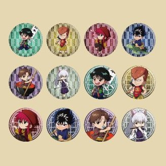 Twelve Niitengo sparkle finish can badges of the Yu Yu Hakusho cast, from the official goods poster
